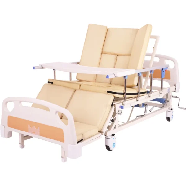 Cama de enfermería multifuncional con curvatura completa, fabricada para hospitales, con barandilla para pacientes, cama médica con orificio para inodoro para personas mayores